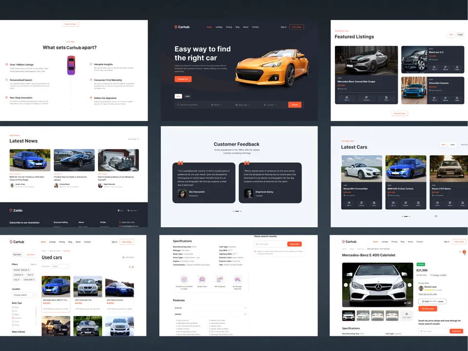 Carhub: пример сайта автосалона
